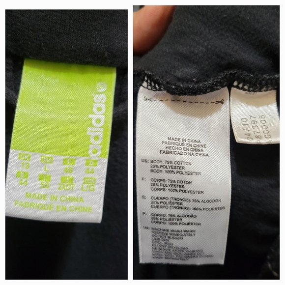 Adidas Performance Jacket Women's L Black Cotton Poly Blend - Picture 5 of 5